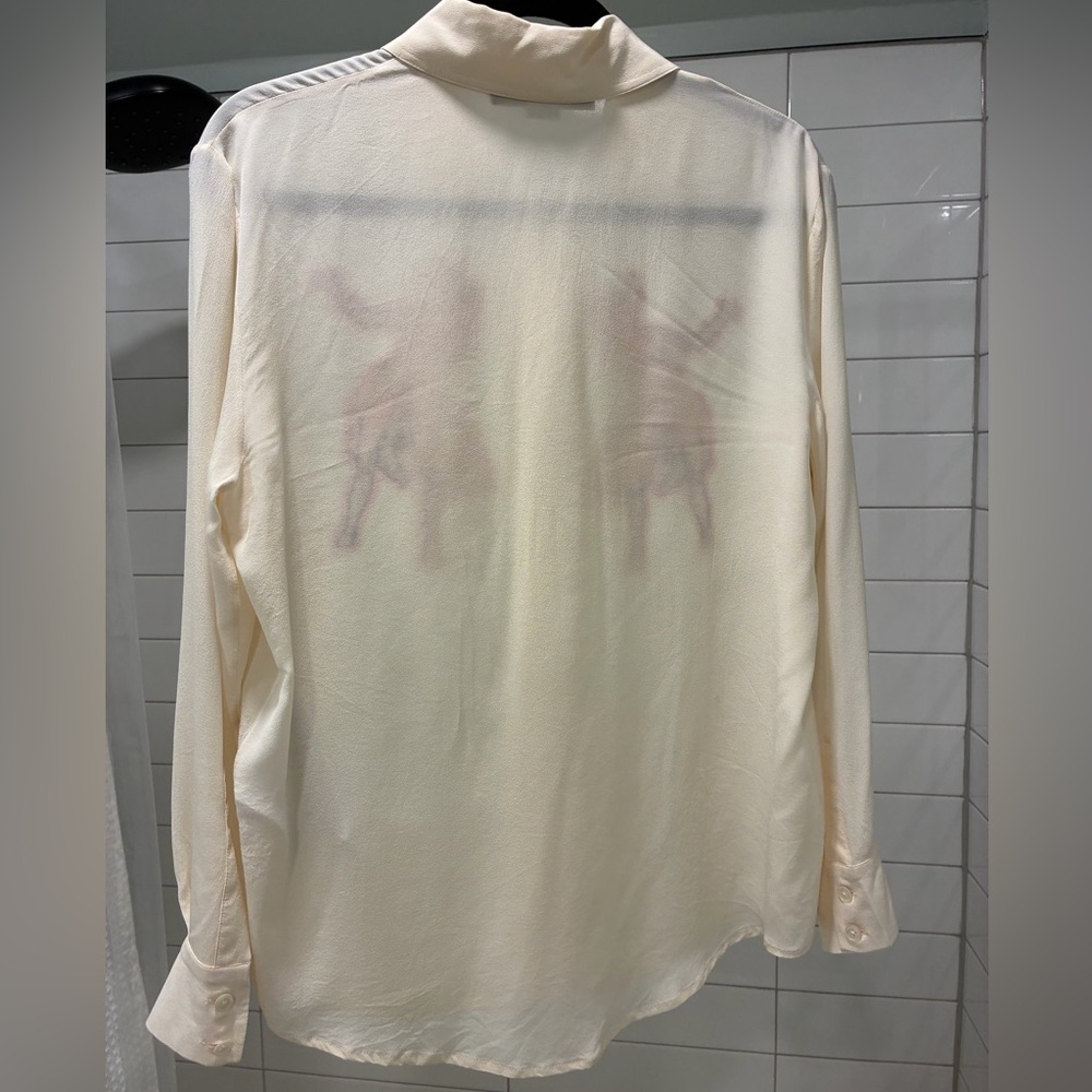Stella McCartney Silk Cream Button-Up Blouse - Picture 3 of 4